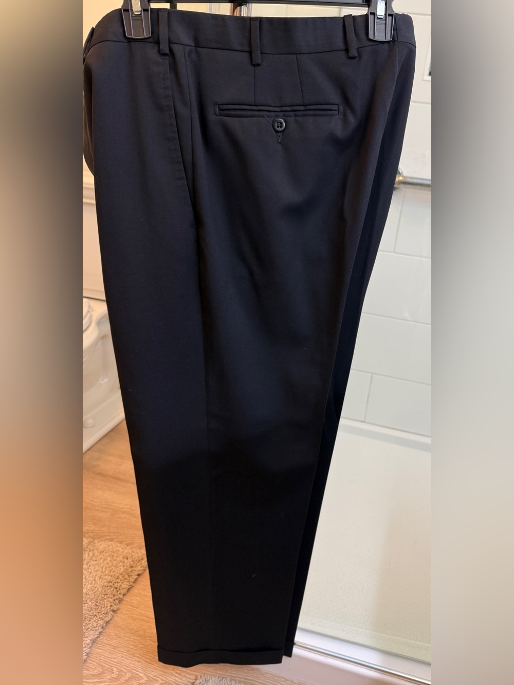 Zanella Men’s Cuffed Dress Black Pants for Saks Fifth Ave, Sz 34 Made in Italy